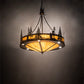 Meyda Lighting Tall Pines 41" 18-Light Antique Copper Inverted Pendant Light With Ambra Sienna Idalight Shade