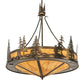 Meyda Lighting Tall Pines 41" 18-Light Antique Copper Inverted Pendant Light With Ambra Sienna Idalight Shade