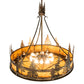 Meyda Lighting Tall Pines 41" 18-Light Antique Copper Inverted Pendant Light With Ambra Sienna Idalight Shade