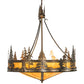 Meyda Lighting Tall Pines 41" 18-Light Antique Copper Inverted Pendant Light With Ambra Sienna Idalight Shade