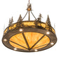 Meyda Lighting Tall Pines 41" 18-Light Antique Copper Inverted Pendant Light With Ambra Sienna Idalight Shade