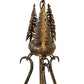Meyda Lighting Tall Pines 41" 18-Light Antique Copper Inverted Pendant Light With Ambra Sienna Idalight Shade