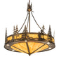 Meyda Lighting Tall Pines 41" 18-Light Antique Copper Inverted Pendant Light With Ambra Sienna Idalight Shade
