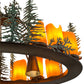 Meyda Lighting Tall Pines 42" 12-Light Antique Copper & Green Chandelier With Amber Faux Candlelight
