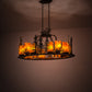 Meyda Lighting Tall Pines 42" 12-Light Antique Copper & Green Chandelier With Amber Faux Candlelight
