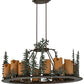 Meyda Lighting Tall Pines 42" 12-Light Antique Copper & Green Chandelier With Amber Faux Candlelight