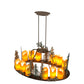 Meyda Lighting Tall Pines 42" 12-Light Antique Copper & Green Chandelier With Amber Faux Candlelight