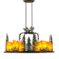 Meyda Lighting Tall Pines 42" 12-Light Antique Copper & Green Chandelier With Amber Faux Candlelight