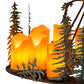 Meyda Lighting Tall Pines 42" 12-Light Antique Copper & Green Chandelier With Amber Faux Candlelight