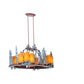Meyda Lighting Tall Pines 42" 12-Light Rust & Green Trees Chandelier With Amber Faux Candlelight