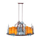 Meyda Lighting Tall Pines 42" 12-Light Rust & Green Trees Chandelier With Amber Faux Candlelight