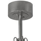 Meyda Lighting Tall Pines 44" 11-Light Nickel Chandelier With Silver Mica Shade Glass and Silver Fan