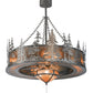 Meyda Lighting Tall Pines 44" 11-Light Nickel Chandelier With Silver Mica Shade Glass and Silver Fan
