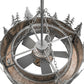 Meyda Lighting Tall Pines 44" 11-Light Nickel Chandelier With Silver Mica Shade Glass and Silver Fan