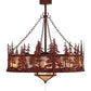 Meyda Lighting Tall Pines 44" 11-Light Red Rust Chandelier With Silver Mica Shade Glass and Fan