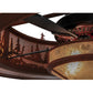 Meyda Lighting Tall Pines 44" 11-Light Red Rust Chandelier With Silver Mica Shade Glass and Fan