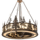 Meyda Lighting Tall Pines 44" 16-Light Dark Burnished Antique Copper Chandelier With Creme Carrare Idalight Shade Glass and Fan