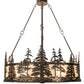 Meyda Lighting Tall Pines 44" 16-Light Dark Burnished Antique Copper Chandelier With Creme Carrare Idalight Shade Glass and Fan