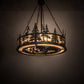 Meyda Lighting Tall Pines 44" 16-Light Dark Burnished Antique Copper Chandelier With Creme Carrare Idalight Shade Glass and Fan