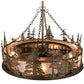 Meyda Lighting Tall Pines 44" 8-Light Antique Copper Chandelier With Silver Mica Shade Glass and Fan