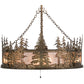 Meyda Lighting Tall Pines 44" 8-Light Antique Copper Chandelier With Silver Mica Shade Glass and Fan