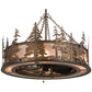 Meyda Lighting Tall Pines 44" 8-Light Antique Copper Chandelier With Silver Mica Shade Glass and Fan