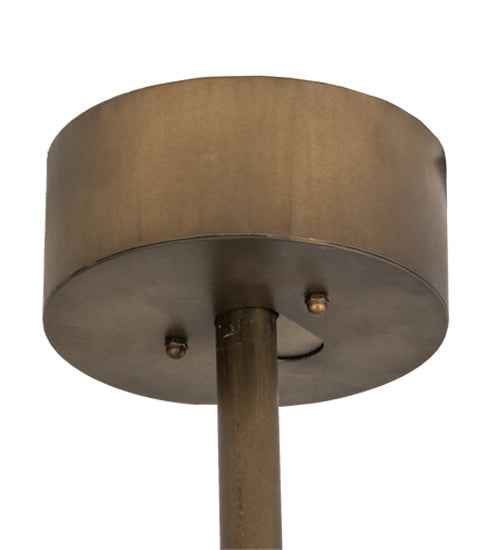 Meyda Lighting Tall Pines 44" 8-Light Antique Copper Chandelier With Silver Mica Shade Glass and Fan