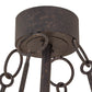 Meyda Lighting Tall Pines 44" 8-Light Copper Rust Chandelier With Amber Mica Shade Glass and Fan