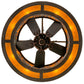 Meyda Lighting Tall Pines 44" 8-Light Copper Rust Chandelier With Amber Mica Shade Glass and Fan