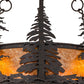 Meyda Lighting Tall Pines 44" 8-Light Copper Rust Chandelier With Amber Mica Shade Glass and Fan