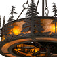 Meyda Lighting Tall Pines 44" 8-Light Copper Rust Chandelier With Amber Mica Shade Glass and Fan
