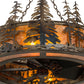 Meyda Lighting Tall Pines 44" 8-Light Light Burnished Antique Copper Chandelier With Amber Mica Shade Glass and Fan