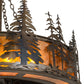 Meyda Lighting Tall Pines 44" 8-Light Light Burnished Antique Copper Chandelier With Amber Mica Shade Glass and Fan
