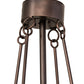 Meyda Lighting Tall Pines 44" 8-Light Mahogany Bronze Chandelier With Silver Mica Shade Glass and Fan