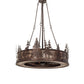 Meyda Lighting Tall Pines 44" 8-Light Mahogany Bronze Chandelier With Silver Mica Shade Glass and Fan