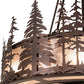 Meyda Lighting Tall Pines 44" 8-Light Mahogany Bronze Chandelier With Silver Mica Shade Glass and Fan