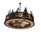 Meyda Lighting Tall Pines 44" 8-Light Rust Chandelier With Silver Mica Shade Glass and 29" Silver Fan