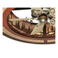 Meyda Lighting Tall Pines 44" 8-Light Rust Chandelier With Silver Mica Shade Glass and 29" Silver Fan