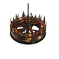 Meyda Lighting Tall Pines 44" 8-Light Rust Chandelier With Silver Mica Shade Glass and 29" Wood Fan