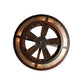 Meyda Lighting Tall Pines 44" 8-Light Rust Chandelier With Silver Mica Shade Glass and 29" Wood Fan