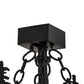 Meyda Lighting Tall Pines 45" 11-Light Black Chandelier With Beige Sahara Taupe Idalight Shade Glass and Fan