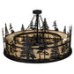 Meyda Lighting Tall Pines 45" 11-Light Black Chandelier With Beige Sahara Taupe Idalight Shade Glass and Fan