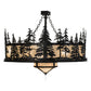 Meyda Lighting Tall Pines 45" 11-Light Black Chandelier With Beige Sahara Taupe Idalight Shade Glass and Fan