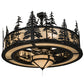 Meyda Lighting Tall Pines 45" 11-Light Black Chandelier With Beige Sahara Taupe Idalight Shade Glass and Fan