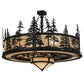 Meyda Lighting Tall Pines 45" 11-Light Black Chandelier With Beige Sahara Taupe Idalight Shade Glass and Fan
