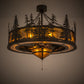 Meyda Lighting Tall Pines 45" 11-Light Oil Rubbed Bronze Chandelier With Amber Mica Shade Glass and Fan