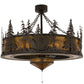 Meyda Lighting Tall Pines 45" 11-Light Oil Rubbed Bronze Chandelier With Amber Mica Shade Glass and Fan