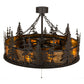 Meyda Lighting Tall Pines 45" 11-Light Oil Rubbed Bronze Chandelier With Amber Mica Shade Glass and Fan