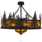 Meyda Lighting Tall Pines 45" 11-Light Oil Rubbed Bronze Chandelier With Amber Mica Shade Glass and Fan