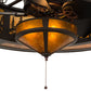 Meyda Lighting Tall Pines 45" 11-Light Oil Rubbed Bronze Chandelier With Amber Mica Shade Glass and Fan